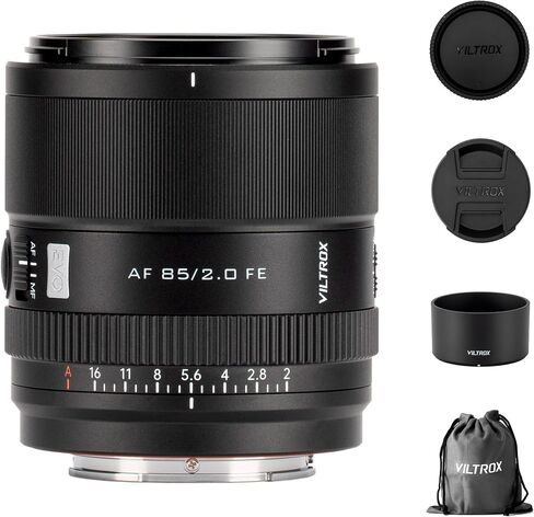 عدسة VILTROX 85 مم F2.0 EVO FE بإطار كامل لسوني E، 85 مم f/2 عدسة صورة رئيسية للتركيز التلقائي لكاميرات Sony E-Mount a7IV a7RIV FX3 ZVE1 A7CII a6600 a6700 in Kuwait