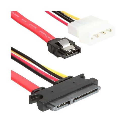 كابل بيانات SATA Female Combo 7+15 Pin والطاقة إلى SATA 7Pin+4 Pin Molex Serial ATA كابل الرصاص محول الطاقة 30 سم 50 سم جديد 2026 عالي لمكونات إلكترونية موثوقة ودقة وأداء مستقر in Kuwait