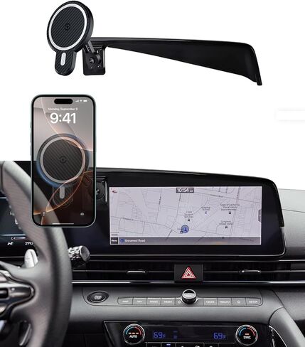 حامل هاتف السيارة PZK لسيارة Hyundai Elantra 2021-2025 SE/SEL/Sport/Limited/N Line، حامل هاتف سيارة بشاشة 8 بوصة/10.25 بوصة متوافق مع حوامل الهاتف التي تدور 360 درجة من Magsafe ولا تؤثر على فتحة التهوية in Kuwait
