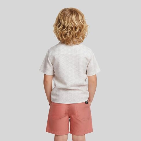 طقم شورت للأولاد من Ben Sherman Clothing مكون من قطعتين من الكتان مع قميص وسروال قصير بأزرار سفلية - للأطفال والرضع والأولاد الكبار (12M-14) in Kuwait