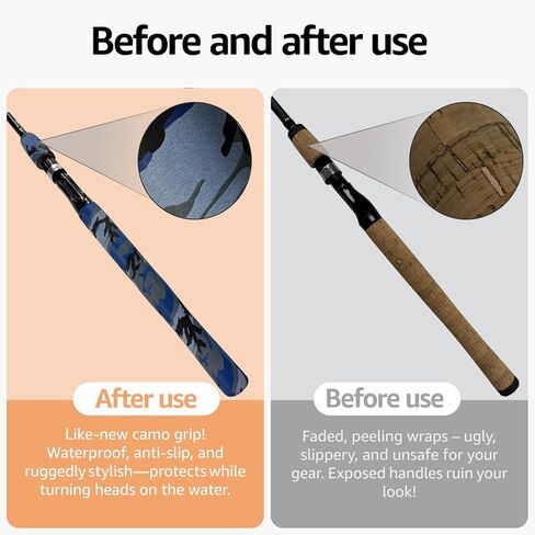 Blue Camo Shrink Tube for Motorcycle Handles & Badminton Grips - Durable Anti-Slip, Seamless Fit (35mm Diameter, 1.65 ft Length, Blue Camo Color) in Saudi Arabia