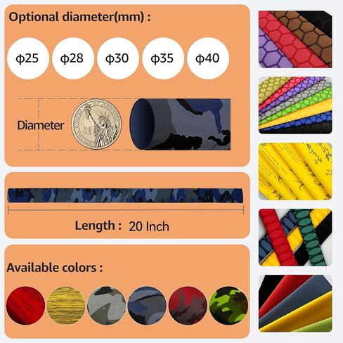 Blue Camo Shrink Tube for Motorcycle Handles & Badminton Grips - Durable Anti-Slip, Seamless Fit (35mm Diameter, 1.65 ft Length, Blue Camo Color) in Saudi Arabia