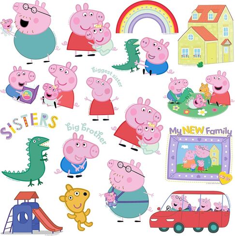 مجموعة متنوعة من الملصقات الفاخرة الكبيرة من الفينيل من Peppa Pig New Family 50 قطعة - ملصقات مقطوعة بالقالب لأجهزة الكمبيوتر المحمول، وزجاجة مياه، وسجل القصاصات، والكمبيوتر اللوحي، داخلي/خارجي in Kuwait