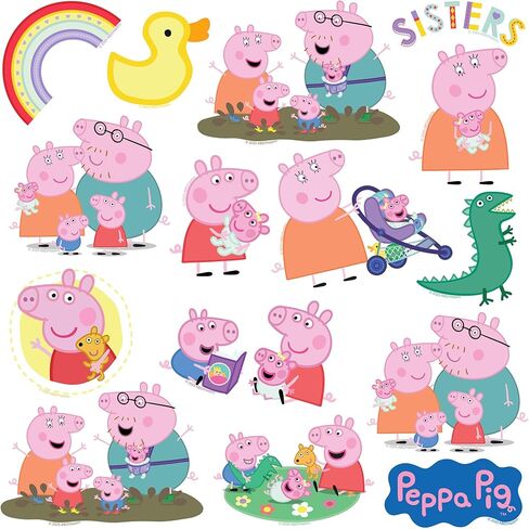 مجموعة متنوعة من الملصقات الفاخرة الكبيرة من الفينيل من Peppa Pig New Family 50 قطعة - ملصقات مقطوعة بالقالب لأجهزة الكمبيوتر المحمول، وزجاجة مياه، وسجل القصاصات، والكمبيوتر اللوحي، داخلي/خارجي in Kuwait