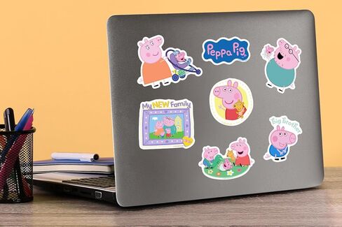 مجموعة متنوعة من الملصقات الفاخرة الكبيرة من الفينيل من Peppa Pig New Family 50 قطعة - ملصقات مقطوعة بالقالب لأجهزة الكمبيوتر المحمول، وزجاجة مياه، وسجل القصاصات، والكمبيوتر اللوحي، داخلي/خارجي in Kuwait
