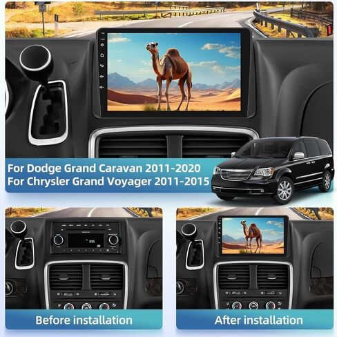Android Stereo Radio for Dodge Grand Caravan 2011-2020 with Wireless Apple Carplay Android Auto, 9'' Touch Screen for Grand Caravan Bluetooth, HiFi, FM, GPS, WiFi, Mirror Link, SWC, Mic, Backup Cam in Saudi Arabia