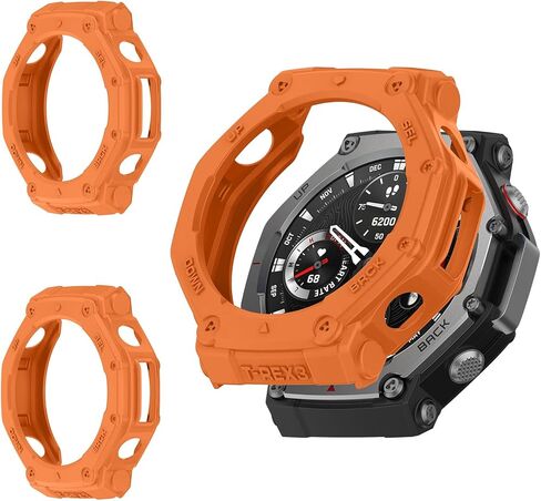 2 Pack for Amazfit T-Rex 3 Screen Protector Case, Anti-Scratch Soft TPU Bumper Protective Accessories in Saudi Arabia