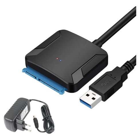كابل محول SATA إلى USpB 3.0 لمحول قرص صلب 3.5/2.5 بوصة SSD HDD SATA III يدعم UASP مع محول طاقة 12 فولت جديد 2026 عالي لمكونات إلكترونية موثوقة in Kuwait
