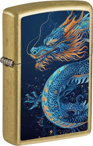 Zippo Lighter: Blue Dragon - Street Brass 81712 in Saudi Arabia