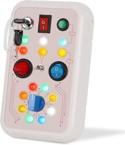 DINOTIME Busy Board، لعبة مونتيسوري التعليمية لعمر 1 2 3 سنوات مع ضوء LED، ألعاب السفر للأطفال الصغار بعمر 1+ سنة in Kuwait