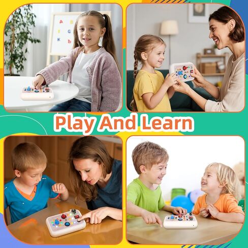 DINOTIME Busy Board، لعبة مونتيسوري التعليمية لعمر 1 2 3 سنوات مع ضوء LED، ألعاب السفر للأطفال الصغار بعمر 1+ سنة in Kuwait