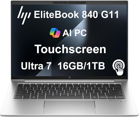 HP EliteBook 840 G11 Business Laptop 14.0" Touchscreen IPS WUXGA (Intel Core Ultra 7 155U, 32GB DDR5, 1TB PCIe SSD, Intel Graphics, Backlit KYB, Fingerprint, 2 Thunderbolt 4, Win 11 Pro) in Saudi Arabia