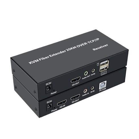 موسع HDMI KVM بطول 20 كم عبر الألياف مع USB2.0 SC HDMI إلى جهاز إرسال صوت فيديو وجهاز استقبال وموسع KVM (مجموعة كاملة (TX RX)، قابس الولايات المتحدة الأمريكية) in Kuwait