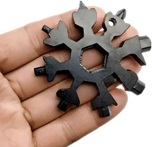 Gifts for Men 19 in 1 Snowflake Multitool, Stainless Steel Snowflake Multi Tool, Gadgets for Outdoor Travel Camping Daily-Black in Saudi Arabia