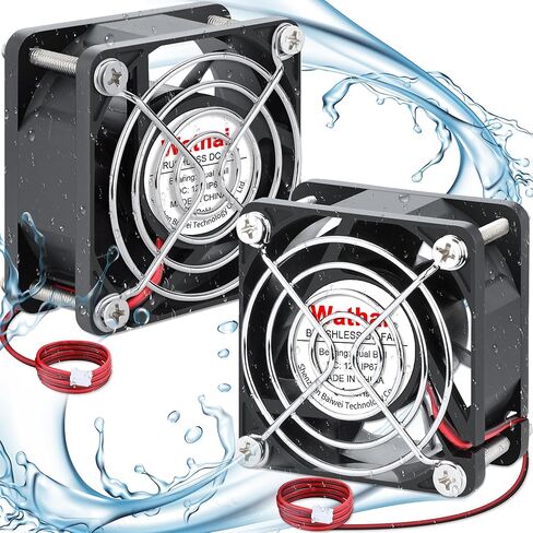 Wathai IP67 60mm x 25mm DC 12V Waterproof Small Fan Dual Ball High Speed with 2 Pin Splitter Speed Controller 36W 3A Adjustable Power Supply in Saudi Arabia