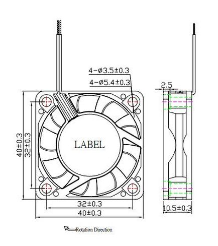 مروحة Everflow 40x10mm PWM عالية السرعة بمحمل كروي مزدوج #R124010BU in Saudi Arabia