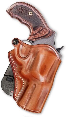 Masc Premium Leather OWB Paddle Holster مفتوح من الأعلى يناسب Taurus Defender 856 .38 Special 6-Shot 3 "برميل، رسم باليد اليمنى، بني #1603# in Saudi Arabia