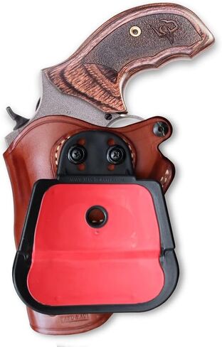 Masc Premium Leather OWB Paddle Holster مفتوح من الأعلى يناسب Taurus Defender 856 .38 Special 6-Shot 3 "برميل، رسم باليد اليمنى، بني #1603# in Saudi Arabia