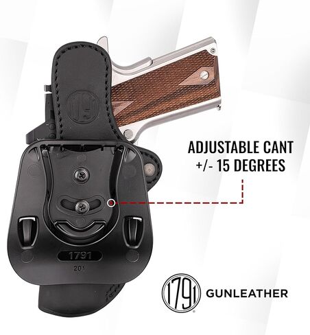 1791 GUNLEATHER 1911 Paddle Holster - حافظة مسدس جلدية OWB CCW جاهزة للبصريات للأحزمة - اليد اليمنى - تناسب موديلات 1911 مع براميل 4 بوصات و5 بوصات in Kuwait