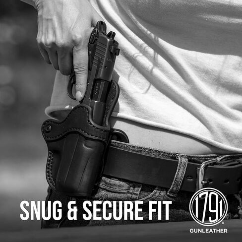 1791 GUNLEATHER 1911 Paddle Holster - حافظة مسدس جلدية OWB CCW جاهزة للبصريات للأحزمة - اليد اليمنى - تناسب موديلات 1911 مع براميل 4 بوصات و5 بوصات in Kuwait