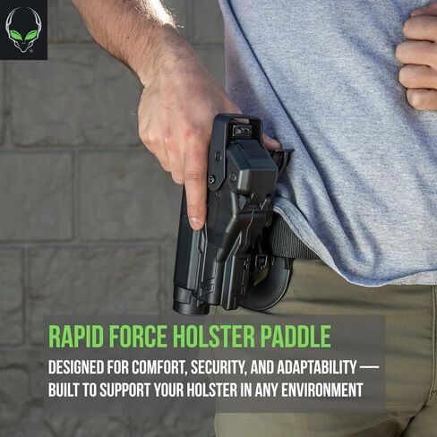 Alien Gear Rapid Force Holster Paddle – Secure Belt Fit up to 1 ¾" – Durable Polymer – Works with Rapid Force Level II, Level III, and Photon Holsters - Made in USA in Saudi Arabia