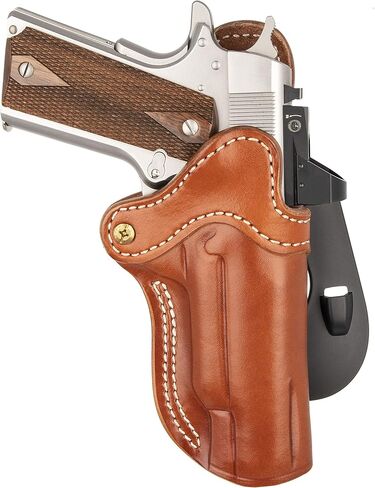 1791 GUNLEATHER 1911 Paddle Holster - حافظة مسدس جلدية OWB CCW جاهزة للبصريات للأحزمة - اليد اليمنى - تناسب موديلات 1911 مع براميل 4 بوصات و5 بوصات in Kuwait