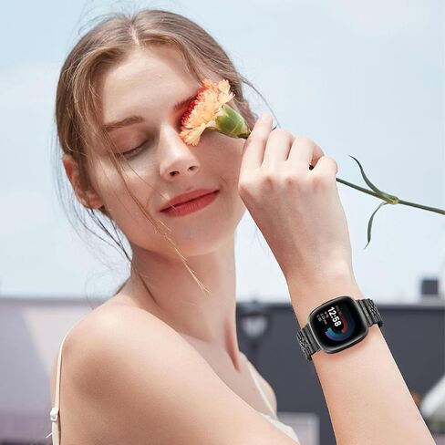 أحزمة ساعة معدنية EZMVZKU لـ Fitbit Versa 4/Sense 2/Versa 3/Sense حزام بديل من الفولاذ المقاوم للصدأ لسوار معصم Versa 3/Versa 4 للرجال والنساء in Kuwait
