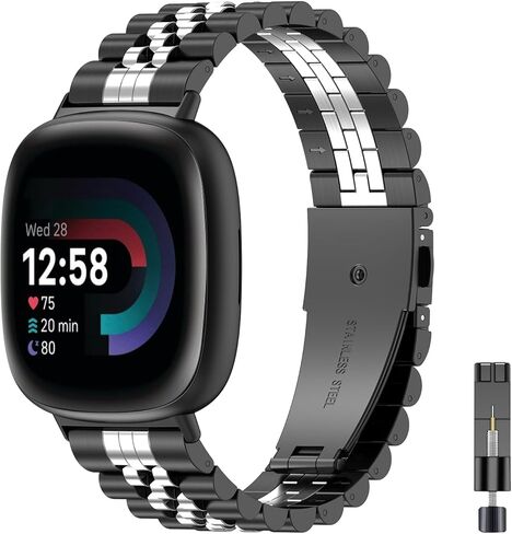 أحزمة ساعة معدنية EZMVZKU لـ Fitbit Versa 4/Sense 2/Versa 3/Sense حزام بديل من الفولاذ المقاوم للصدأ لسوار معصم Versa 3/Versa 4 للرجال والنساء in Kuwait
