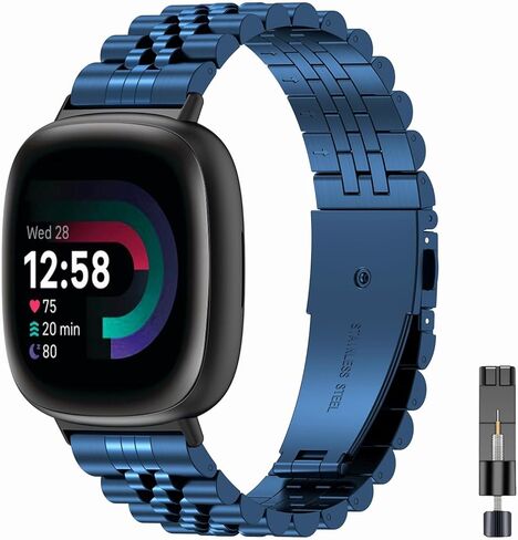 أحزمة ساعة معدنية EZMVZKU لـ Fitbit Versa 4/Sense 2/Versa 3/Sense حزام بديل من الفولاذ المقاوم للصدأ لسوار معصم Versa 3/Versa 4 للرجال والنساء in Kuwait