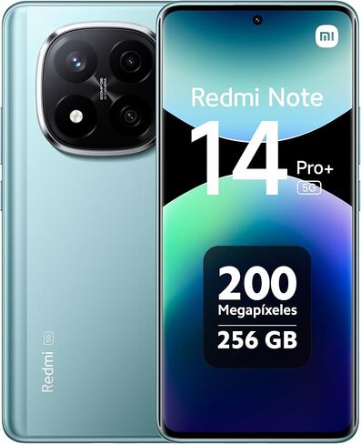 Xiaomi Redmi Note 14 Pro+ Plus 5G + 4G LTE (for Tmobile Mint Tello & Global) (256GB + 8GB) NFC 6.67" 120Hz 200MP Pro AI Camera Model 24115RA8EG Unlocked Dual Sim (Frost Blue) in Saudi Arabia