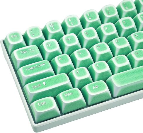 أغطية مفاتيح Ice Crack PBT أغطية مفاتيح بنمط سيراميك مخصص مجموعة LDA Profile DYE-Sub Keycap لـ 61/63/68/75/78/84/87 لوحات المفاتيح الميكانيكية Cherry Gateron MX (أزرق) in Kuwait