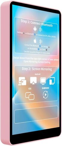 شاشة هاتف CP5 Ultra Pink 5 بوصات FHD تعمل باللمس لاسلكية لمدونة فيديو سيلفي | تحكم عكسي لهاتف iPhone17/16/15/14/13/Pro/Pro Max/Plus | مشبك مغناطيسي، مكبر صوت مدمج، متوافق مع Android in Kuwait