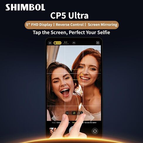 شاشة هاتف CP5 Ultra Pink 5 بوصات FHD تعمل باللمس لاسلكية لمدونة فيديو سيلفي | تحكم عكسي لهاتف iPhone17/16/15/14/13/Pro/Pro Max/Plus | مشبك مغناطيسي، مكبر صوت مدمج، متوافق مع Android in Kuwait