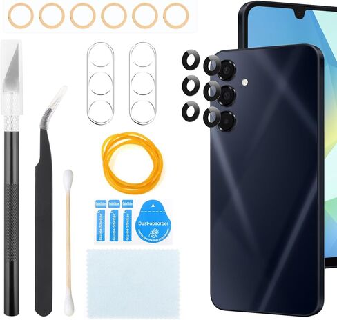 2 Pack Rear Camera Lens for Samsung Galaxy A16 5G Camera Glass Replacement for Samsung A16 SM-A166M/DS Back Camera Glass Lens Repair Tools （with Rear Camera Lens Film） in Saudi Arabia