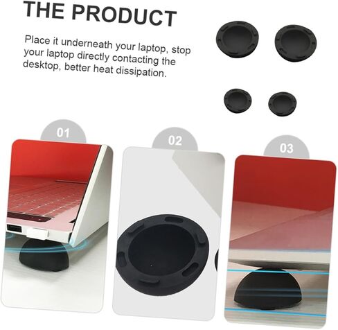 4Pcs Laptop Pad Slip Silicone Riser for Enhanced Airflow Portable Design for Notebooks and Laptops Easy to Install in Saudi Arabia