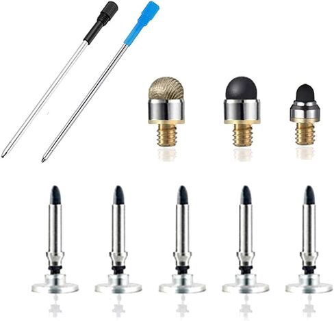 مجموعة ملحقات بديلة لقلم Yacig متعدد الأطراف - الإصدار الأساسي - بما في ذلك 5 × طرف قرص شفاف، 2X طرف مطاطي أسود، 1x طرف من الألياف الشبكية، 1x إعادة تعبئة الحبر الأسود، 1x إعادة تعبئة الحبر الأزرق in Kuwait