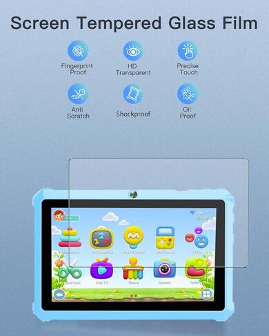 Screen Protector for YINOCHE KIDS711 7 Inch kids tablet, 9H Hardness Tempered Glass for YINOCHE KIDS711 Kids Tablet Anti-Scratch, Bubble Free, HD Clarity in Saudi Arabia