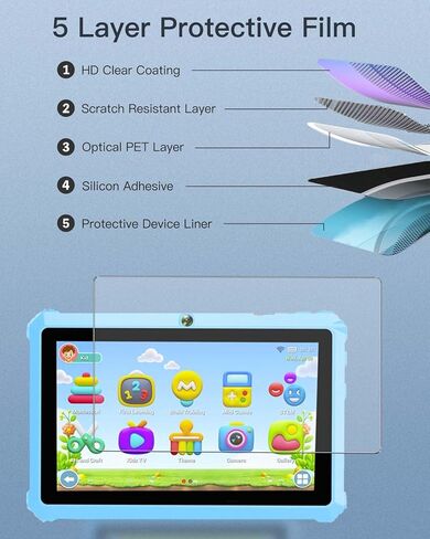 Screen Protector for YINOCHE KIDS711 7 Inch kids tablet, 9H Hardness Tempered Glass for YINOCHE KIDS711 Kids Tablet Anti-Scratch, Bubble Free, HD Clarity in Saudi Arabia