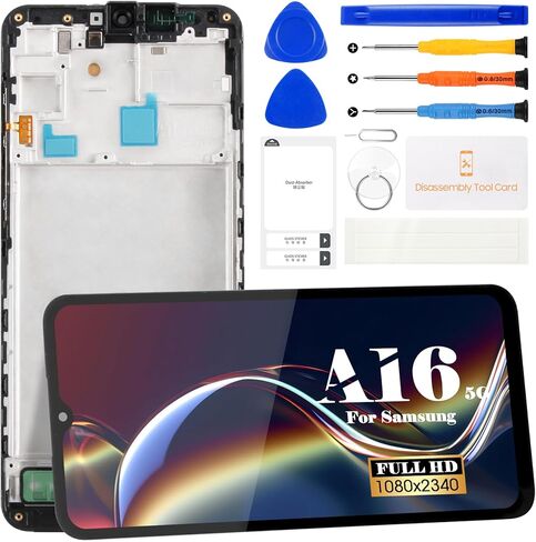 for Samsung Galaxy A16 5G LCD Screen Replacement for Samsung Galaxy A16 5G SM-A166B SM-A166P SM-A166E Display Touch Digitizer Assembly Repair Kits with Frame(Black, Not fit for 4G) in Saudi Arabia