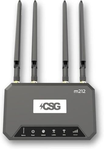 CSG m212 4G LTE Cat12 بوابة خلوية راوتر للأعمال أو المنزل | ثنائي النطاق واي فاي 6 | ثنائي الشريحة | بطارية احتياطية لمدة 8 ساعات للسفر | متوافق مع شبكة فيريزون | الإنترنت الريفية المحمولة in Kuwait