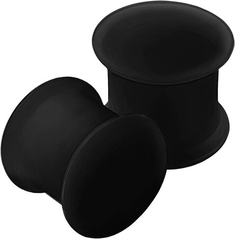 BanaVega Silicone Black Double Flared Tunnel Saddle Earring Ear Stretcher Gauge Plug Lobe Earring Piercing Jewelry See More Sizes in Saudi Arabia