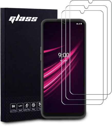 واقيات شاشة T-Mobile Revvl V+ 5G (3 عبوات)، طبقة من الزجاج المقوى 9H لـ T-Mobile Revvl V Plus 5G واقيات شاشة زجاجية مضادة للخدش وبصمات الأصابع بدون فقاعات فائقة الوضوح 99.99% in Kuwait