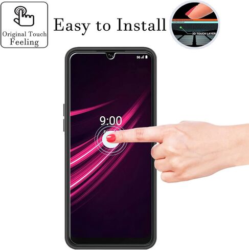 واقيات شاشة T-Mobile Revvl V+ 5G (3 عبوات)، طبقة من الزجاج المقوى 9H لـ T-Mobile Revvl V Plus 5G واقيات شاشة زجاجية مضادة للخدش وبصمات الأصابع بدون فقاعات فائقة الوضوح 99.99% in Kuwait
