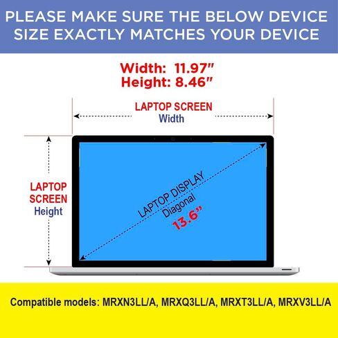 Matte Anti Glare Screen Protector for Apple MacBook Air laptop 13-inch - Apple M3 chip MRXN3LL/A 2 PACK in Saudi Arabia