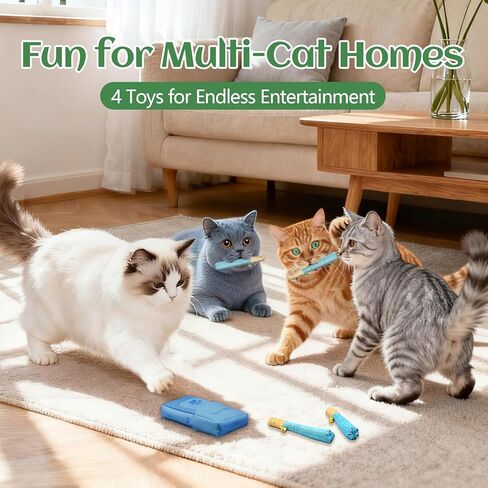 4 Pack Hand-Rolled Catnip Sticks with Chew Rope & Bell -Shaped Cat Toys for Indoor Cats and Kicker Toys, Teething Chew and Play Fun (Pink) in Saudi Arabia