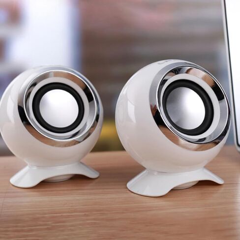 Mini USB Computer Audio 2.0 Portable Home Office Music Sound Compact White Bass for Laptop and Smartphone in Saudi Arabia