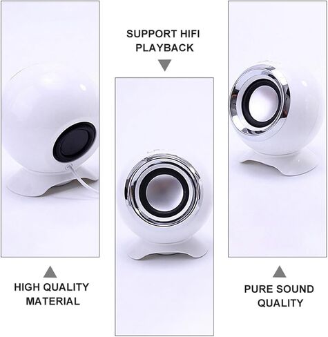 Mini USB Computer Audio 2.0 Portable Home Office Music Sound Compact White Bass for Laptop and Smartphone in Saudi Arabia