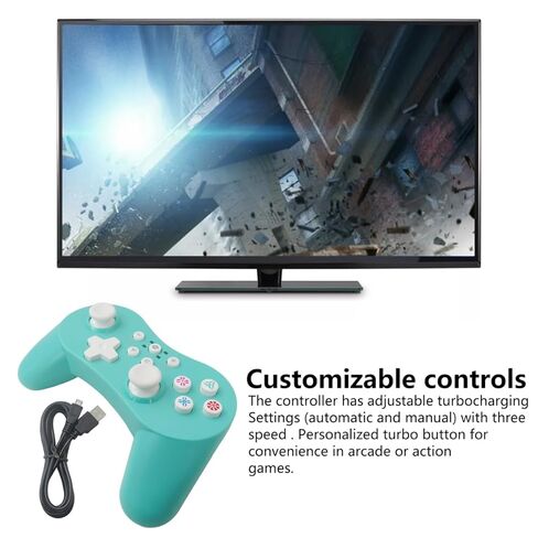 وحدة تحكم Icelily Green اللاسلكية الاحترافية لأجهزة Nintendo Switch/Switch Lite/Switch OLED وأجهزة الكمبيوتر التي تعمل بنظام Windows - نطاق 32 قدمًا، توربو تلقائي/يدوي، اهتزاز مزدوج ثلاثي المستويات، لوحة تحكم التوصيل والتشغيل in Saudi Arabia