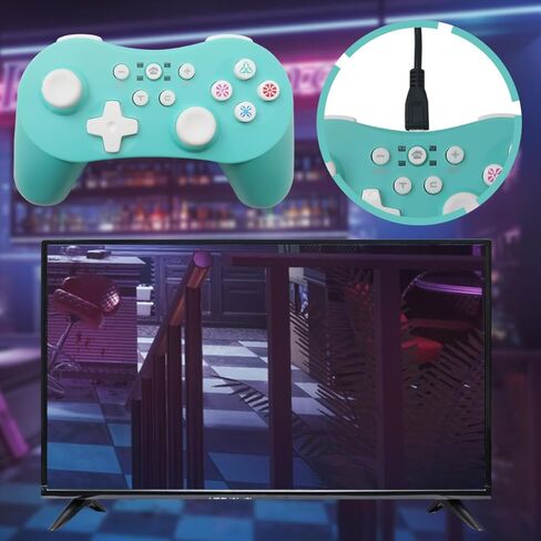 وحدة تحكم Icelily Green اللاسلكية الاحترافية لأجهزة Nintendo Switch/Switch Lite/Switch OLED وأجهزة الكمبيوتر التي تعمل بنظام Windows - نطاق 32 قدمًا، توربو تلقائي/يدوي، اهتزاز مزدوج ثلاثي المستويات، لوحة تحكم التوصيل والتشغيل in Saudi Arabia