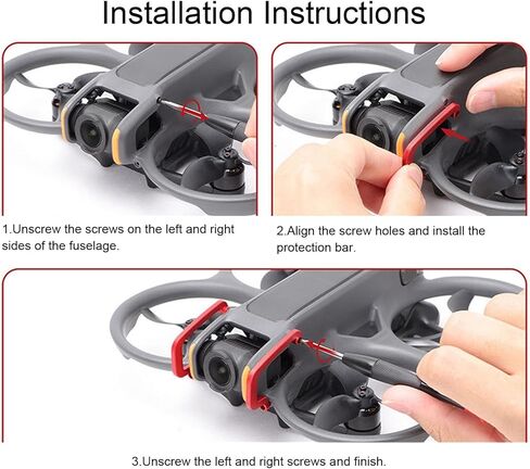 Drone Camera Stabilizer Bumper, Aluminum Alloy Camera Stabilizer Guard Anti Collision Drone Bumper for Avata 2 (Red) in Saudi Arabia
